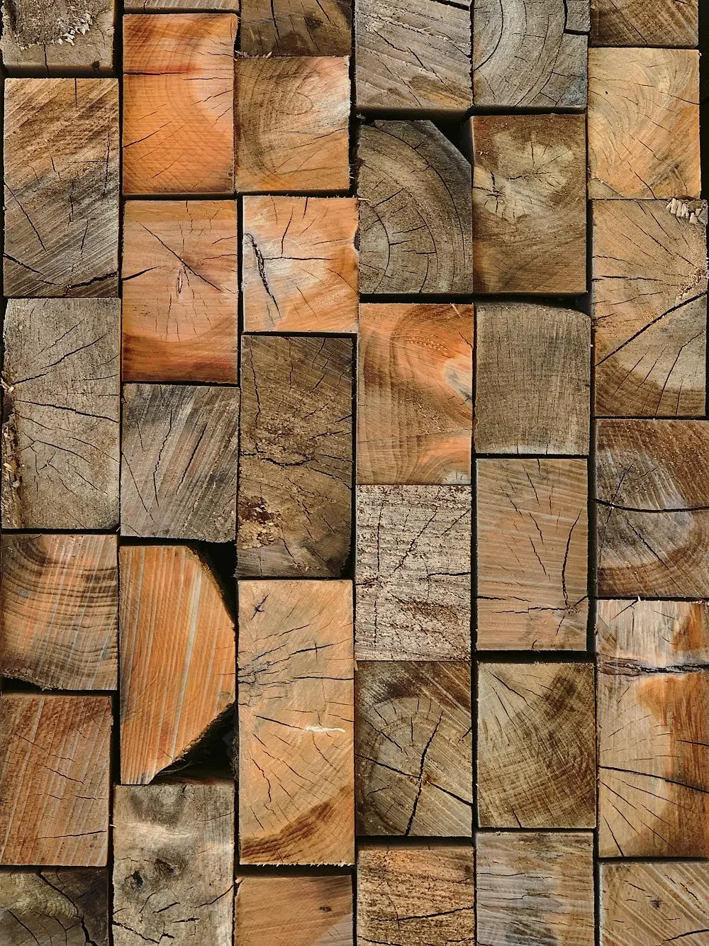 Variedad de bloques de madera del Aserradero Fechner